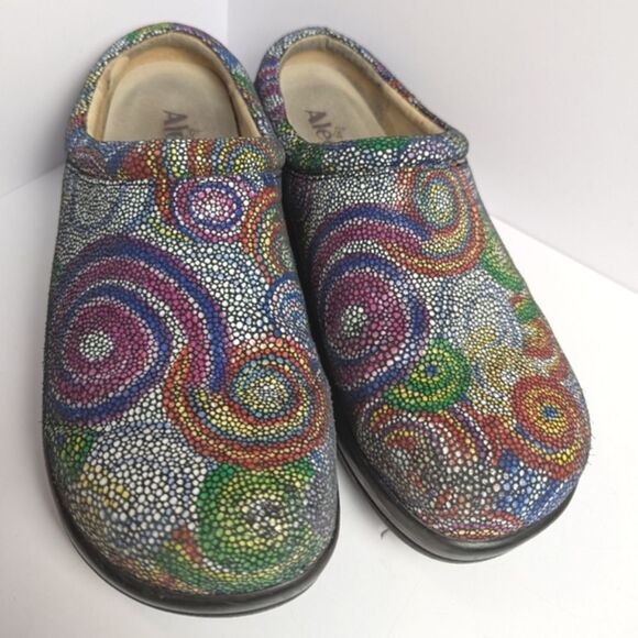 Alegria Kayla Multicolor Bullseye Mosaic Comfort Clog Mules 39 EU 8/8.5 US - Picture 2 of 8